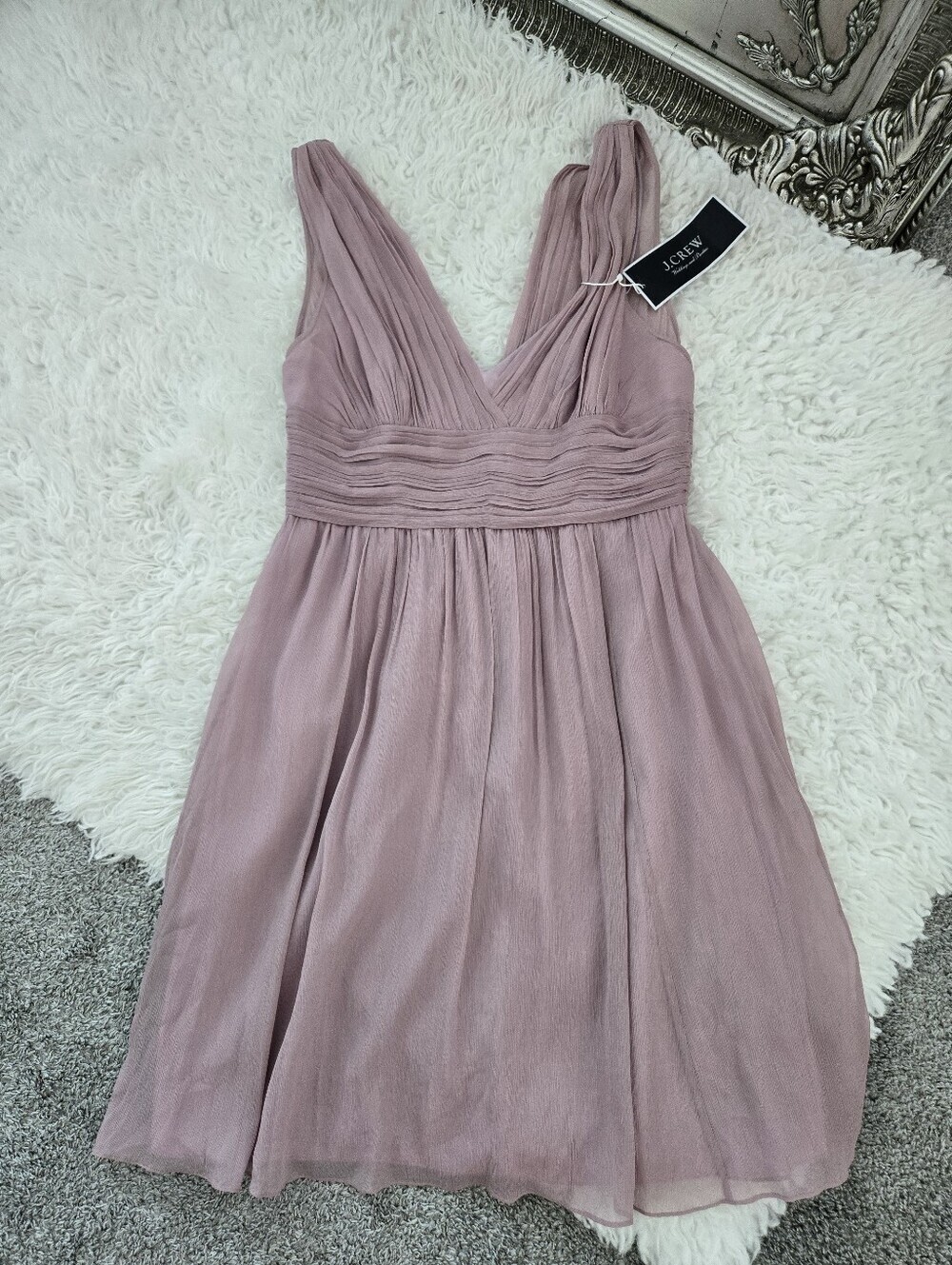 J.Crew lightweight silk chiffon dress. Misty Rose. Size 10. New. - Picture 2 of 10